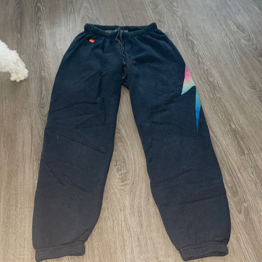 Aviator nation rainbow lightening bolt sweatpants!!